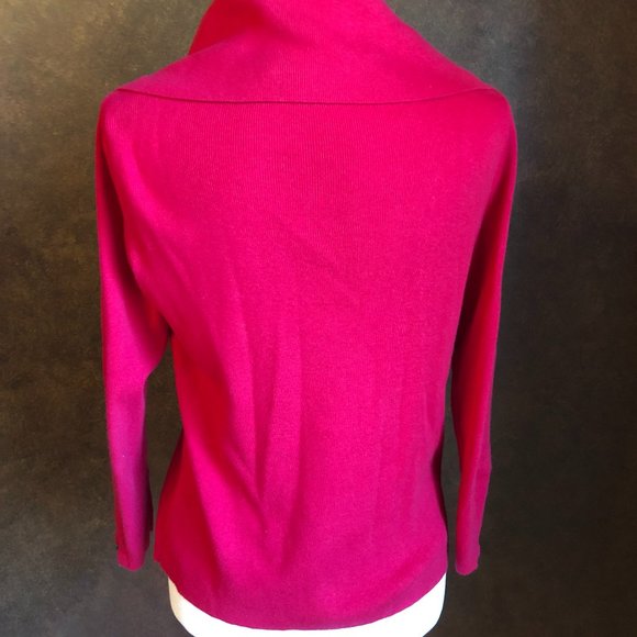 CAbi Red Asymmetrical Cardigan Sweater Zipper - Picture 3 of 5